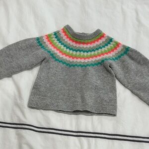 Jacadi Gray Sweater with Multicolor Pattern